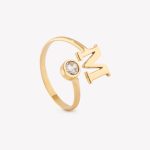 Anillo oro 18k amarillo, Inicial M.