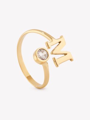 Anillo oro 18k amarillo, Inicial M.