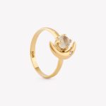 Anillo oro 18k amarillo, Media Luna.