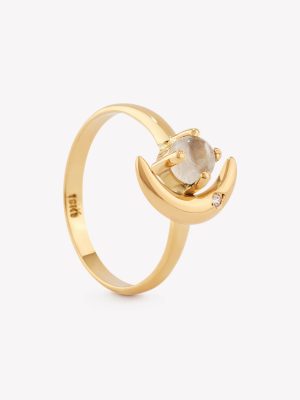 Anillo oro 18k amarillo, Media Luna.
