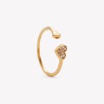 Anillo oro 18k amarillo, Ilusión Corazón con moissanite.