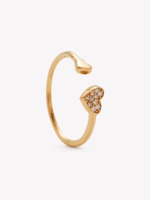 Anillo oro 18k amarillo, Ilusión Corazón con moissanite.