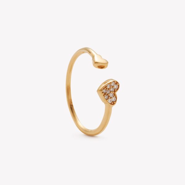 Anillo oro 18k amarillo, Ilusión Corazón con moissanite.