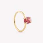 Anillo oro 18k amarillo, Rubellite Oval, Oro Amarillo
