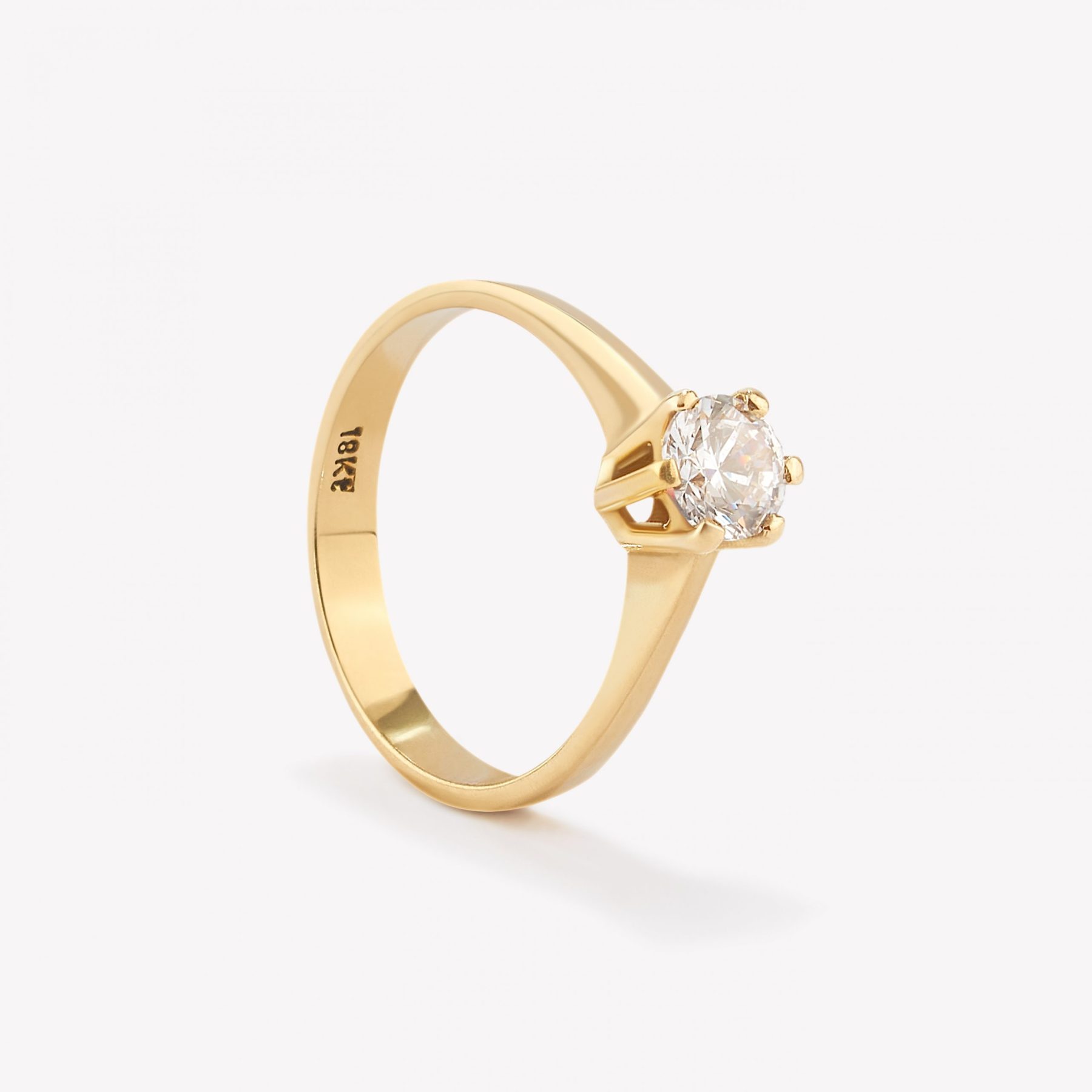 Anillo de Compromiso con Brillante Moisanita #5, Oro Amarillo