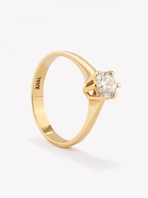 Anillo de Compromiso con Brillante Moisanita #5, Oro Amarillo