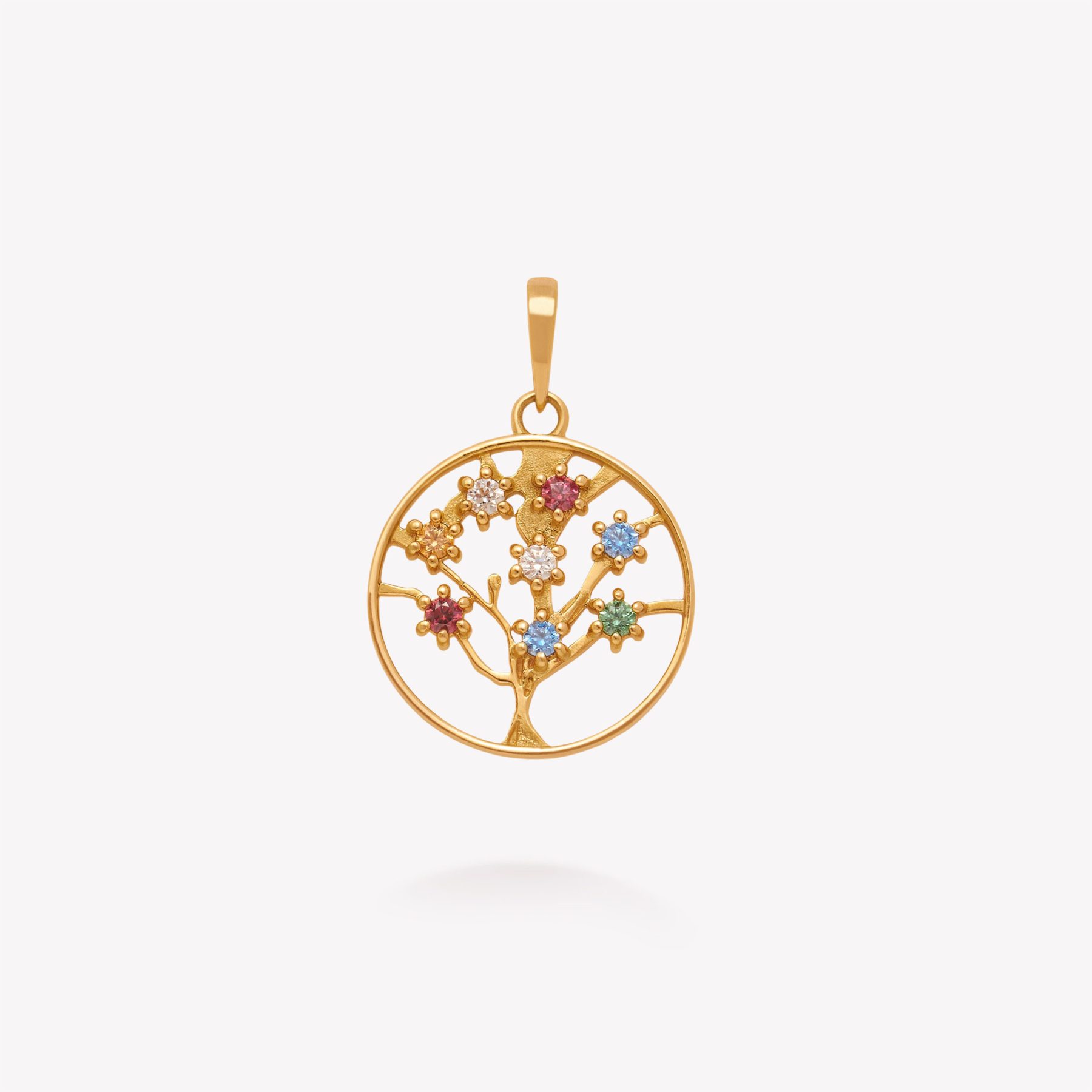 Dije oro 18k amarillo, Árbol de la Vida Arco Iris.