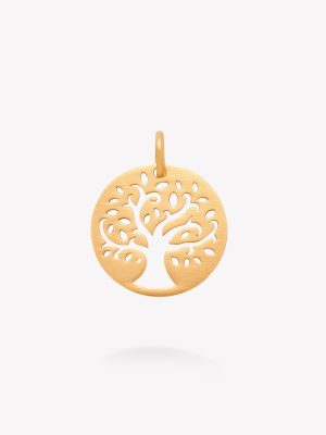 Dije redondo con Árbol de la vida, Oro amarillo