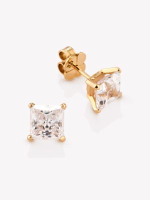 Aretes oro 18k amarillo, Princesa.