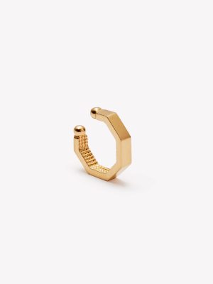 Presionador en oro 18k amarillo Hexágono.