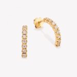 Aretes 18k amarillo, Rivier con circonios