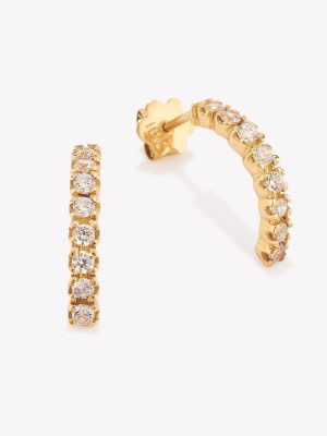Aretes 18k amarillo, Rivier con circonios