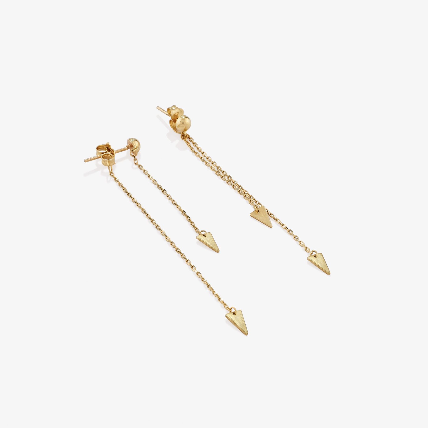 Aretes Péndulo Doble, Oro Amarillo