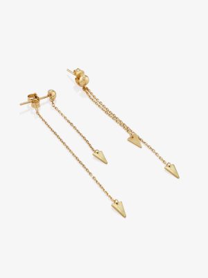 Aretes Péndulo Doble, Oro Amarillo