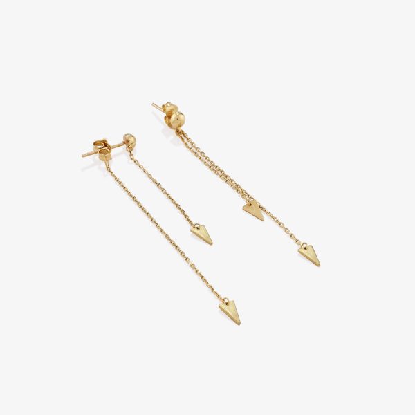Aretes Péndulo Doble, Oro Amarillo