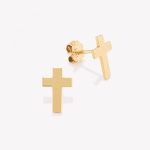 Aretes 18k amarillo, Cruz