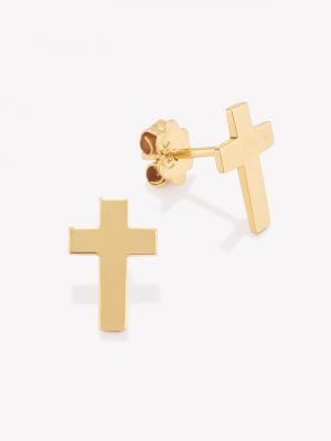 Aretes 18k amarillo, Cruz