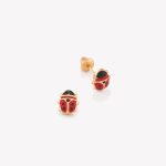 Aretes Mariquitas Esmaltadas, Oro amarillo