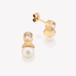 Aretes 18k amarillo, Tentación con Perla