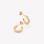 Argollas 18k oro amarillo, Tubular Medina Luna.