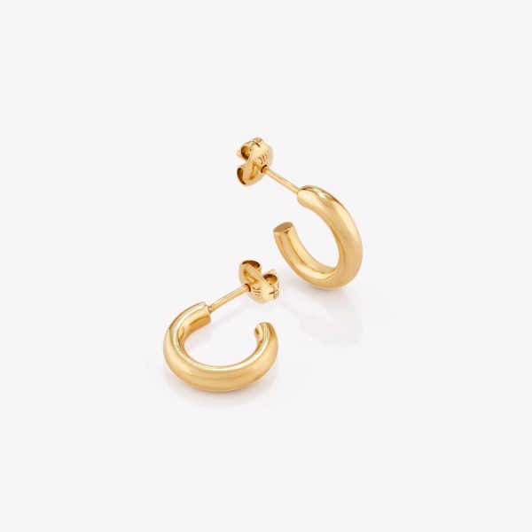 Argollas 18k oro amarillo, Tubular Medina Luna.