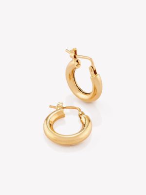 Argollas en oro 18k. amarillo, Tubulares Gruesas.
