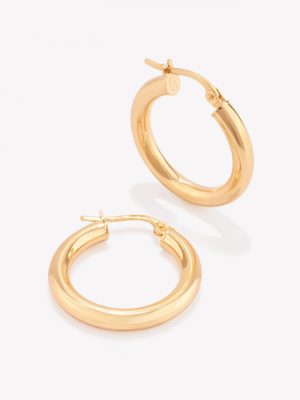 Argollas 18k amarillo, Tubular 1.5cm.