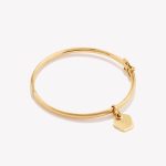 Semanario en oro 18k. amarillo Bangle con Placa Ondeada.