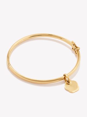 Semanario en oro 18k. amarillo Bangle con Placa Ondeada.