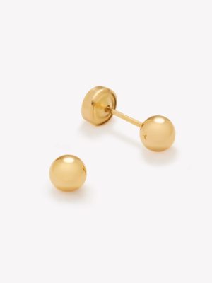 Aretes Bombas 2do Tamaño, Oro Amarillo