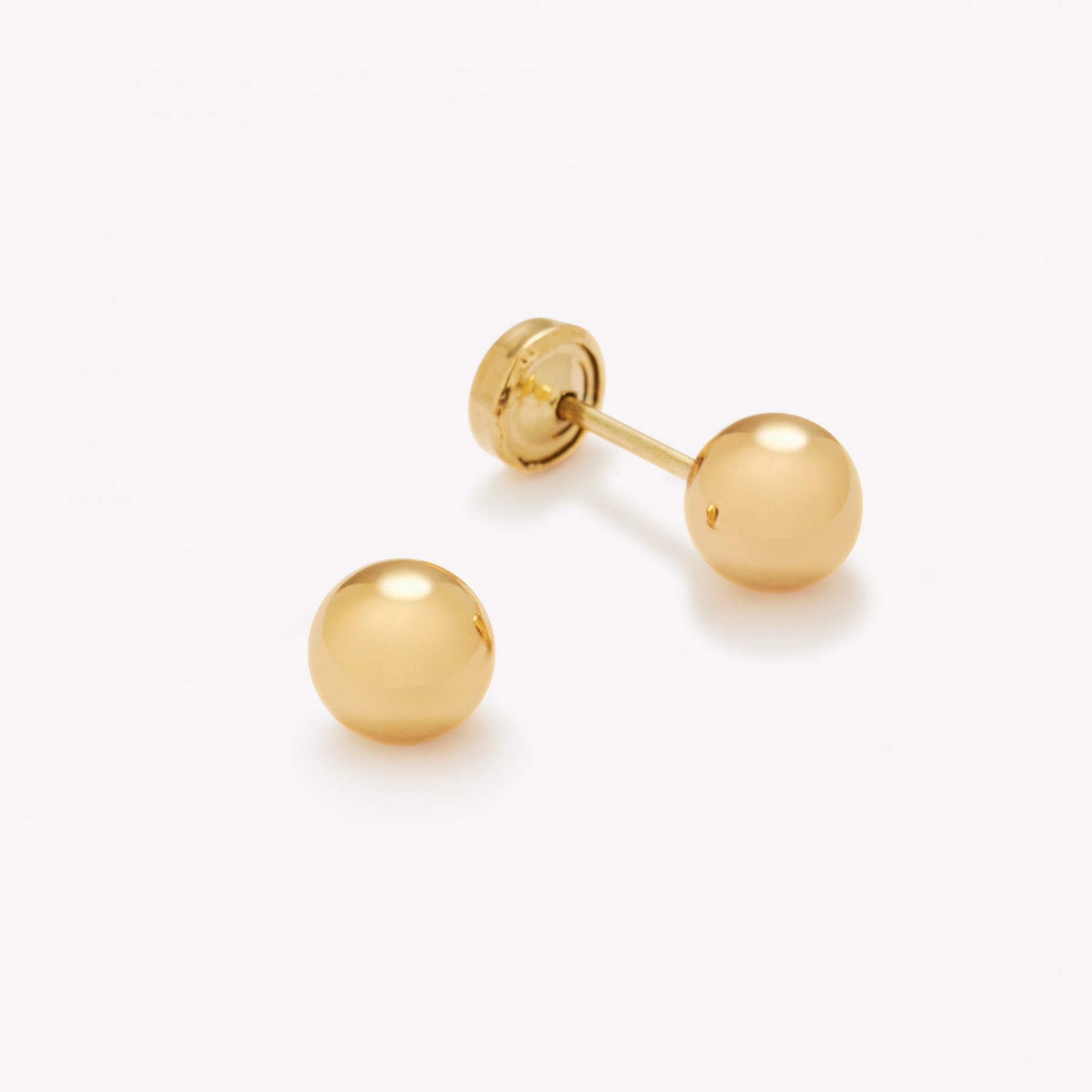 Aretes oro 18k amarillo, Bombas 5mm.