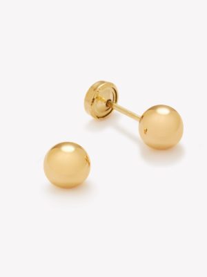 Aretes Bombas 5mm. Oro amarillo