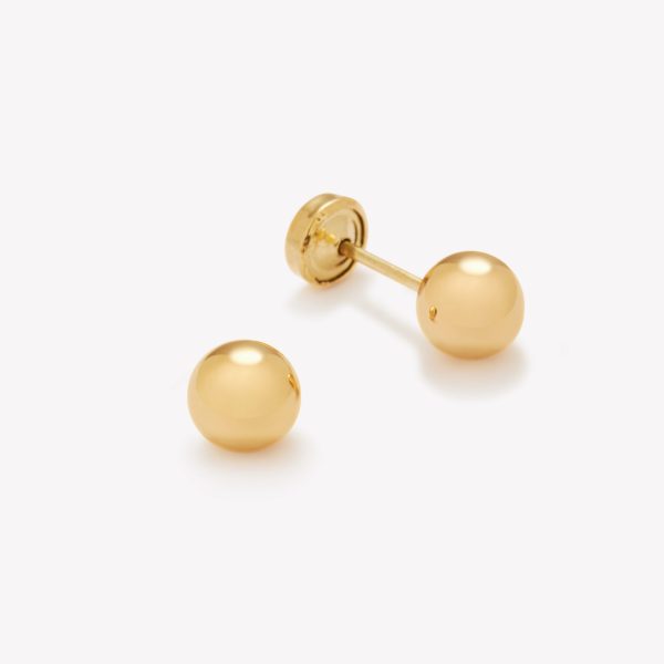 Aretes Bombas 5mm. Oro amarillo