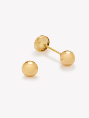 Aretes Bombas 3er Tamaño, Oro Amarillo