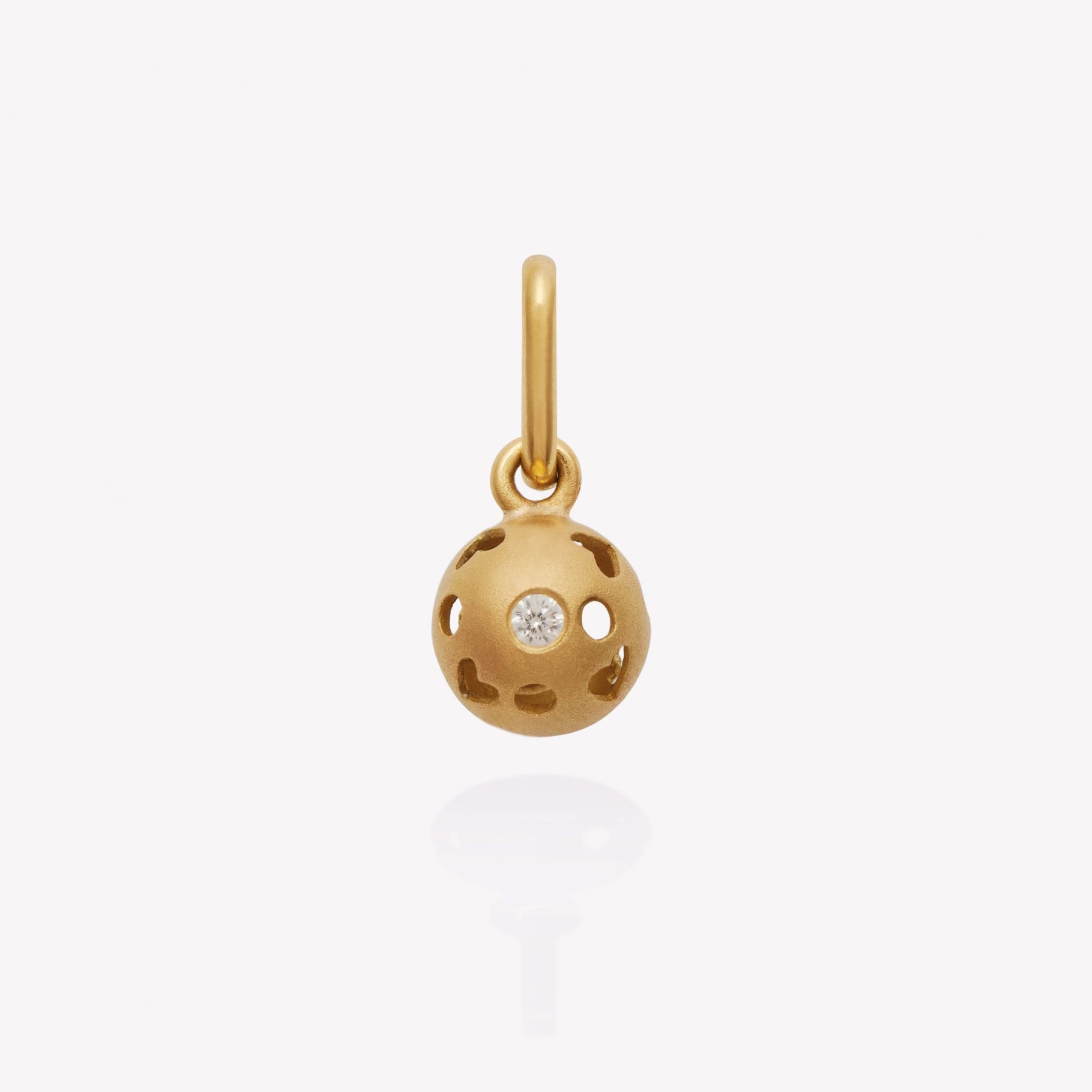 Dije oro 18k amarillo, Mini Bola de Fuego Corazón.