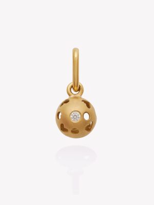 Dije Mini Bola de Fuego Corazón, Oro Amarillo