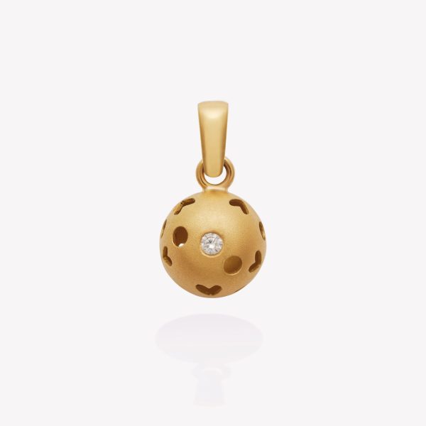 Dije Bola de Fuego Corazón, Oro Amarillo