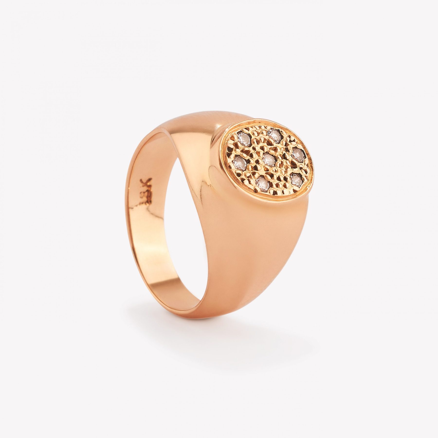 Chevalier oro 18k naranja, Oval.