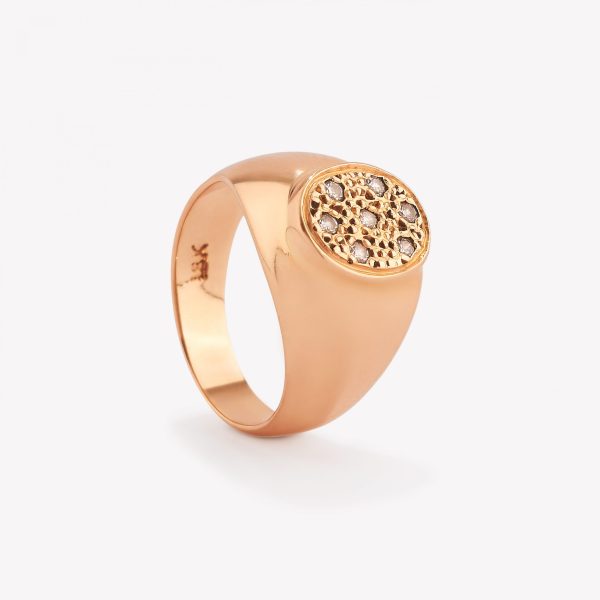Chevalier oro 18k naranja, Oval.
