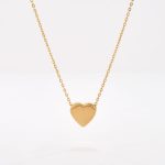 Cadena con Dije Corazón Lustrado, Oro amarillo