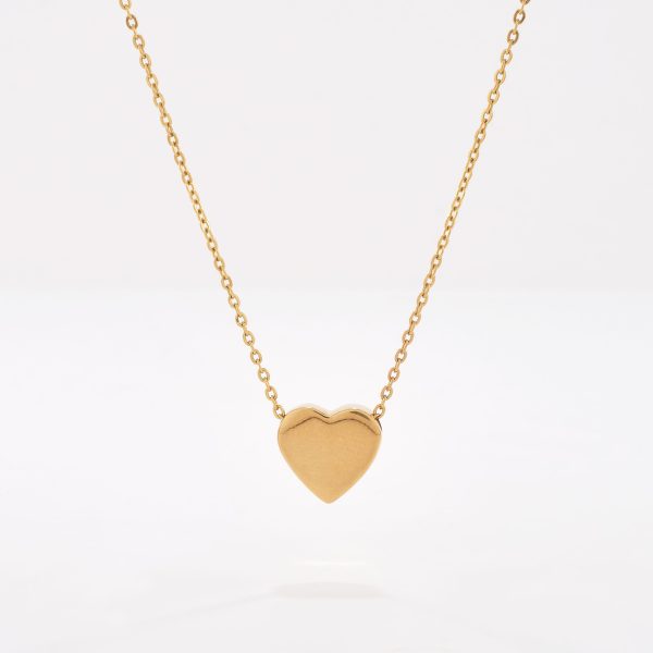 Cadena con Dije Corazón Lustrado, Oro amarillo