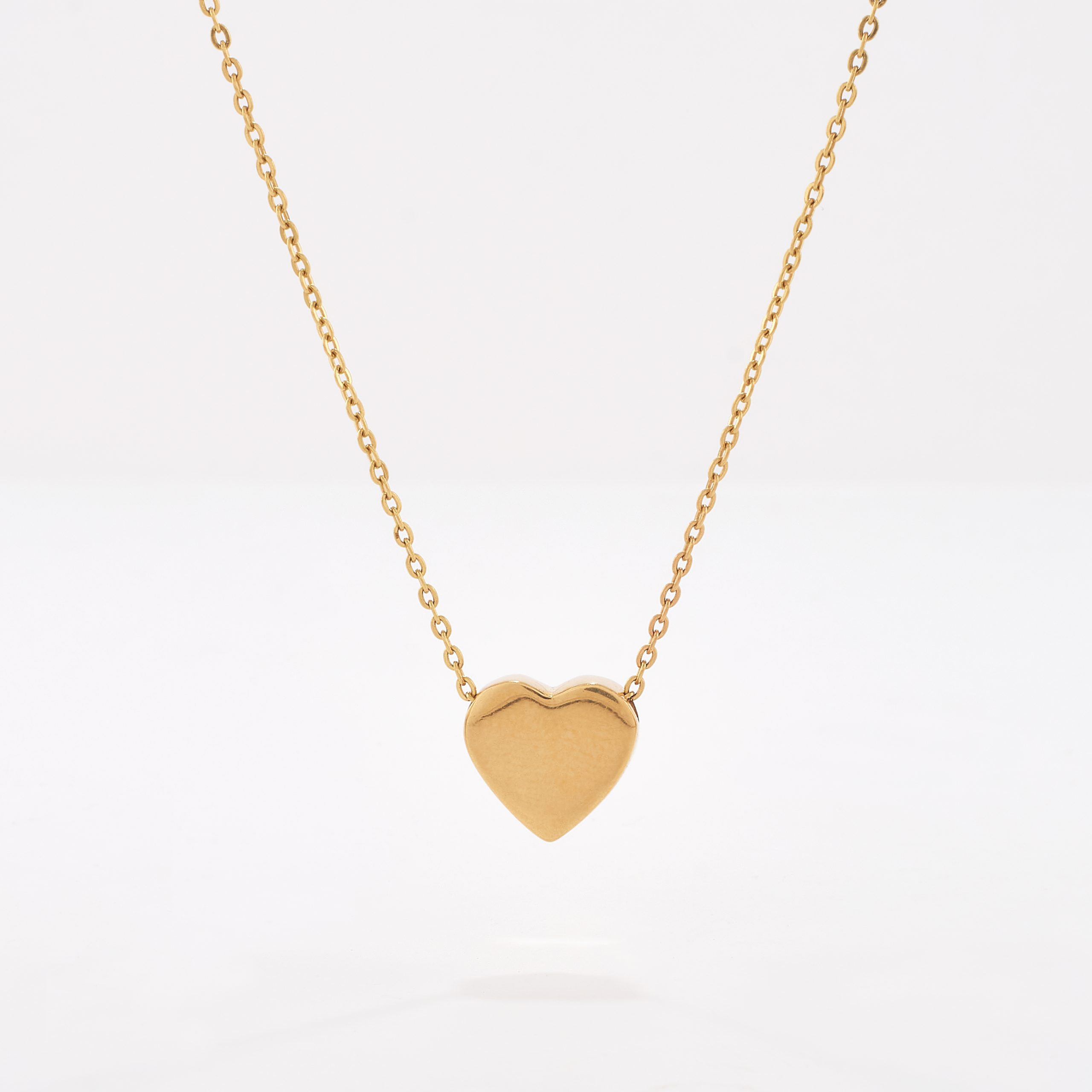 Collar CORAZÓN y cadena de 40 cms en oro amarillo 18k - Alhajas Lucy ...