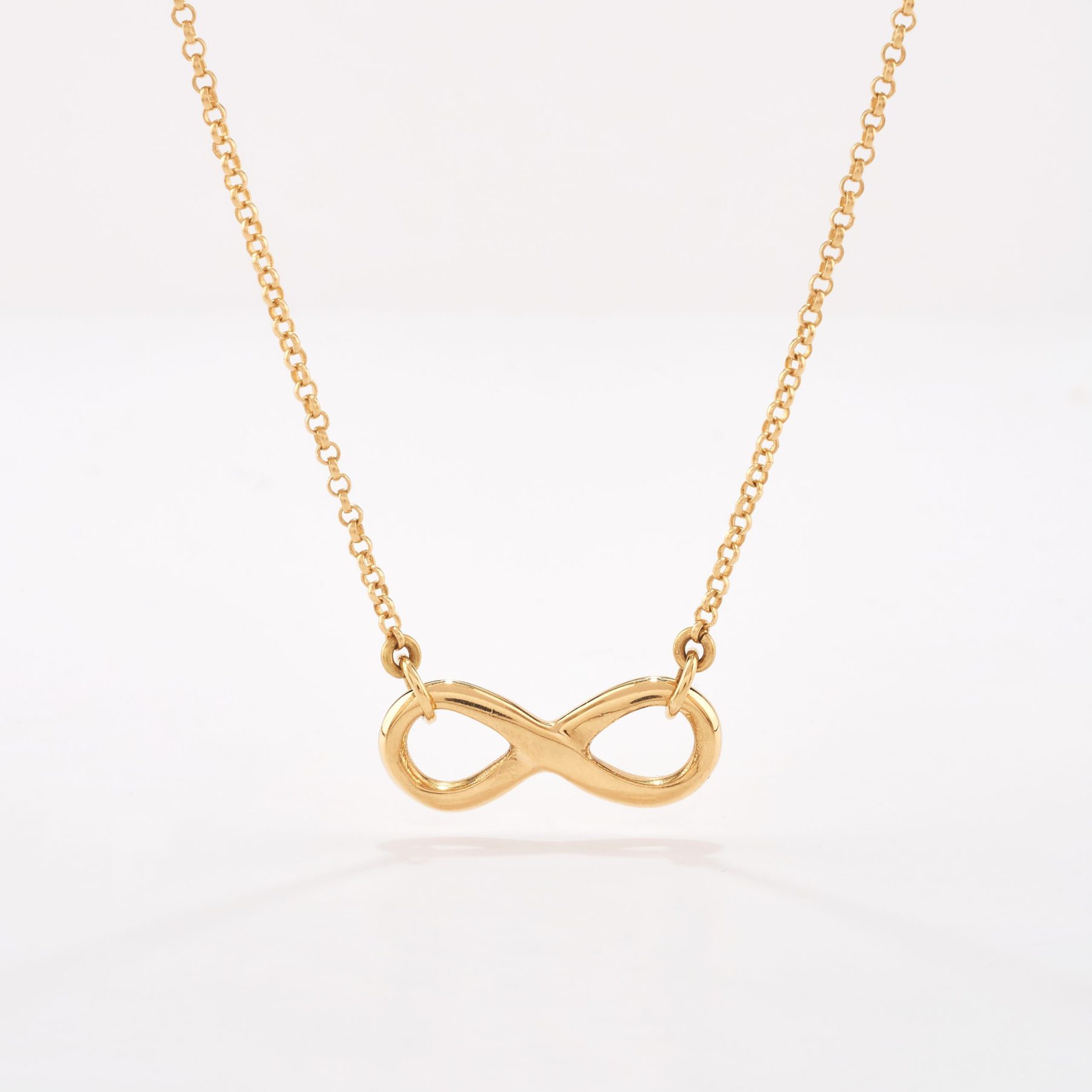 Cadena oro 18k amarillo, Rollo 45cm. centro infinito.