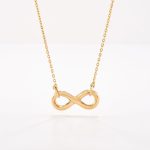 Cadena Martillada Con Centro Infinito, Oro amarillo