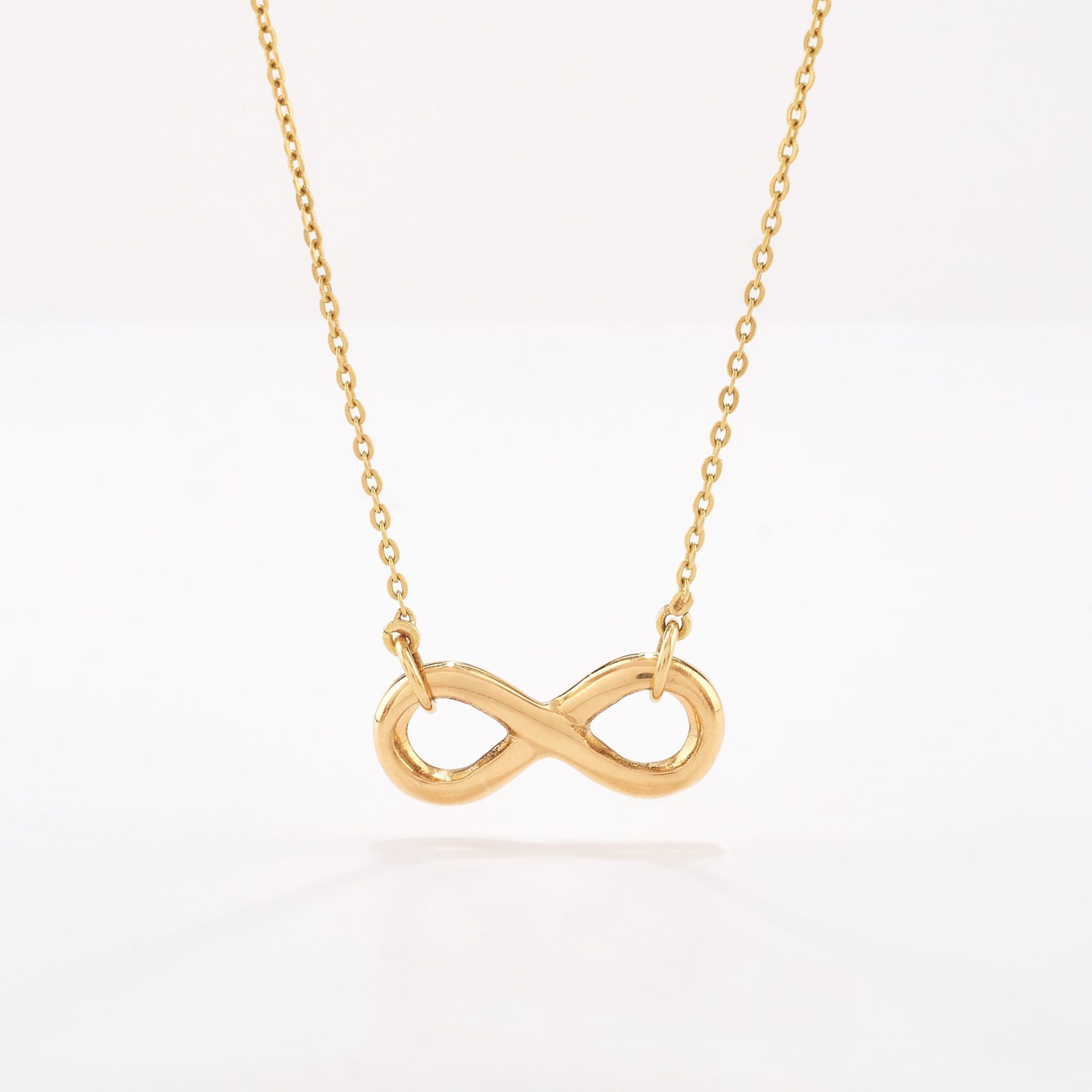 Cadena oro 18k amarillo, Martillada 40cms. Centro Infinito