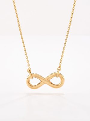 Cadena Martillada Con Centro Infinito, Oro amarillo