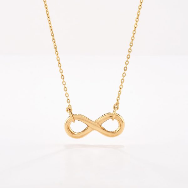 Cadena Martillada Con Centro Infinito, Oro amarillo