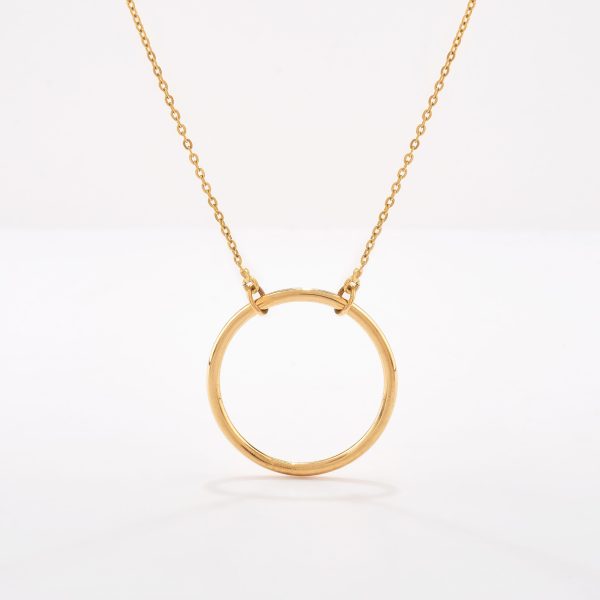 Cadena Martillada Karma 45cms., Oro Amarillo