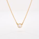 Cadena Rollo con Circón Biselado. oro amarillo