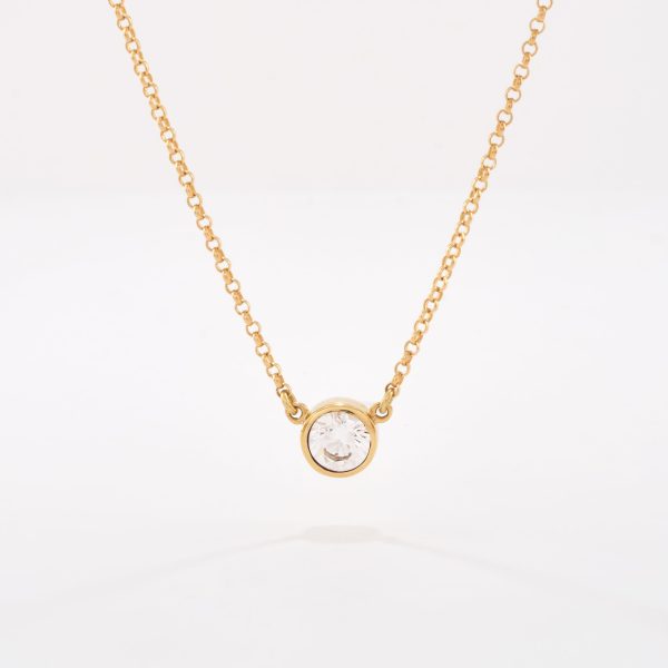 Cadena Rollo con Circón Biselado. oro amarillo